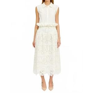 NEW EN SAISON boxy cropped button front top in white